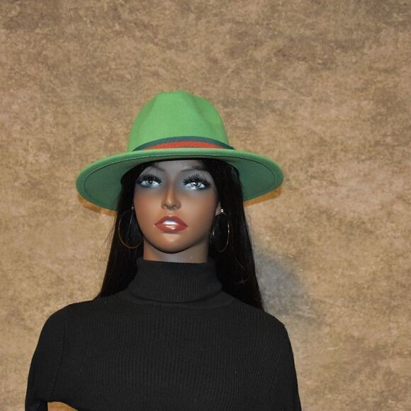Lemon Green Fedora Hat - Picture 3 of 3